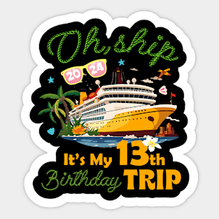 It's My 13th Birthday Trip 13 Years Old Cruising B-day Party Sticker